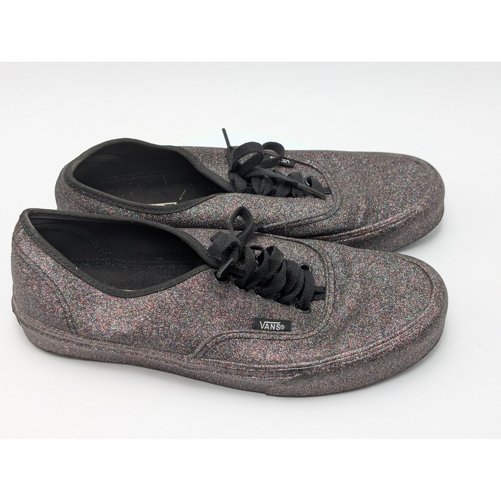 Vans Authentic Sneakers Women 8.0 Multi Glitter Black Low Top‎ Sparkle Skater